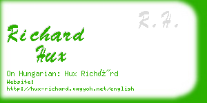 richard hux business card
